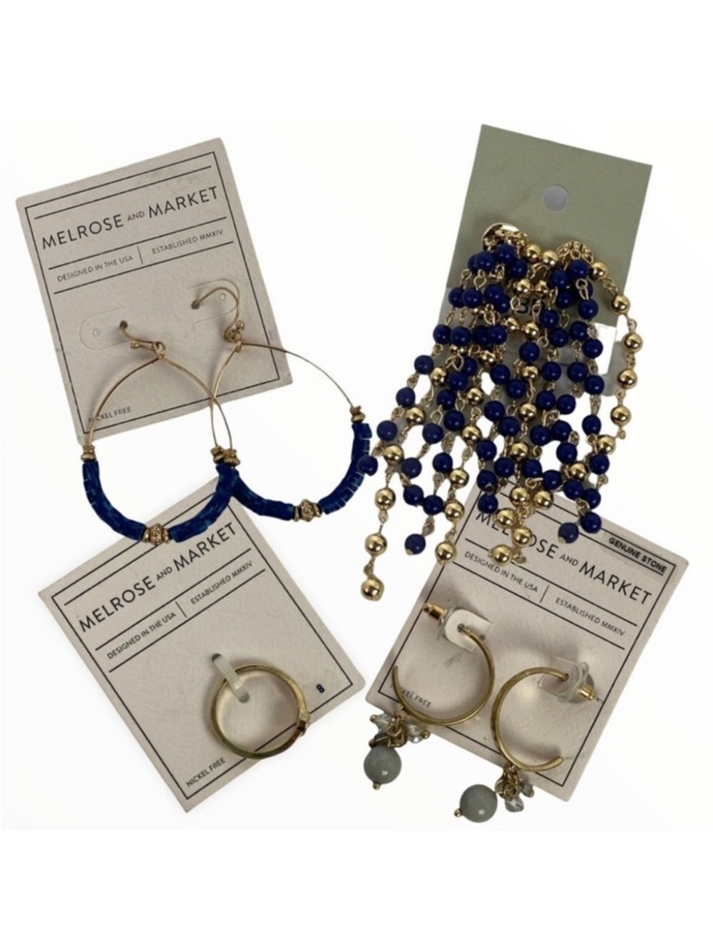 NWT Nordstrom Melrose Market Jewelry Bundle 3 Pair‎ of Earrings One Ring  Boho